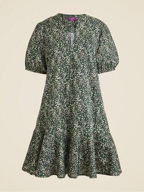 J. Crew Liberty Fabrics Delilah Mini Dress Green Floral Size XS Preppy Spring